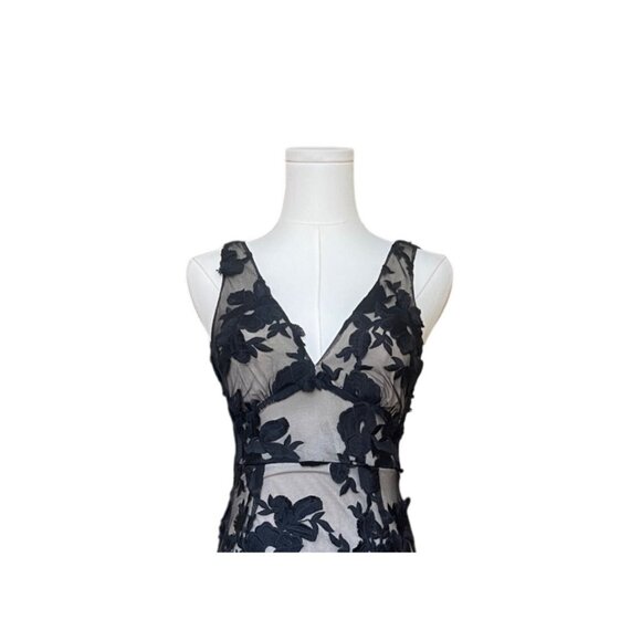 Black Swan Y2K Lace Mini Dress XS Babydoll Coquette V Neck Cocktail Party Floral - Picture 5 of 12